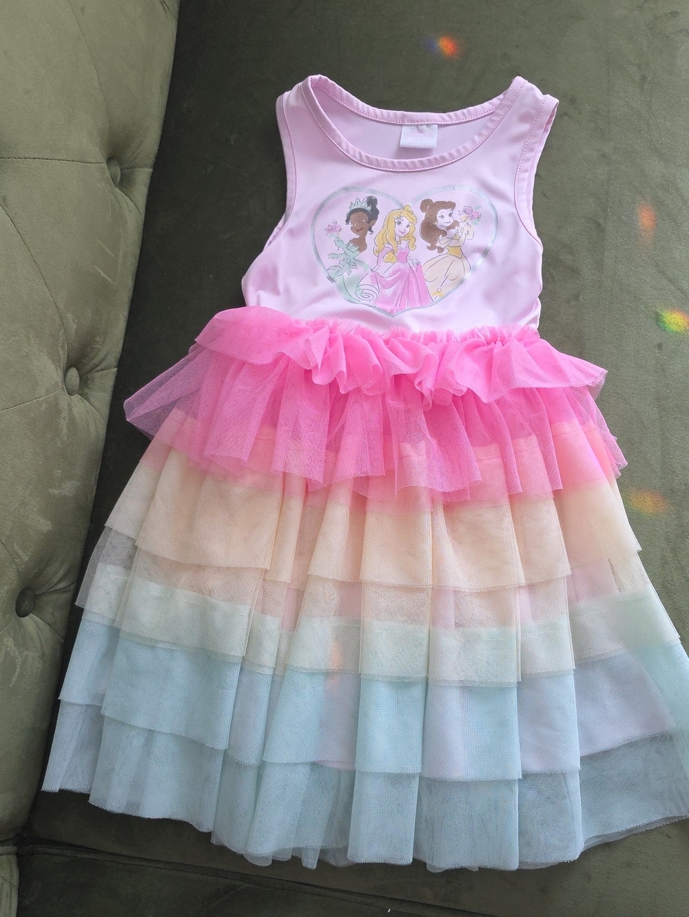 Disney Pink Rainbow Tulle Princess Dress